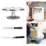 Кондитерські інструменти професійні поворотний стіл, шпателі, насадки, кондитерські мішки 35 предметів